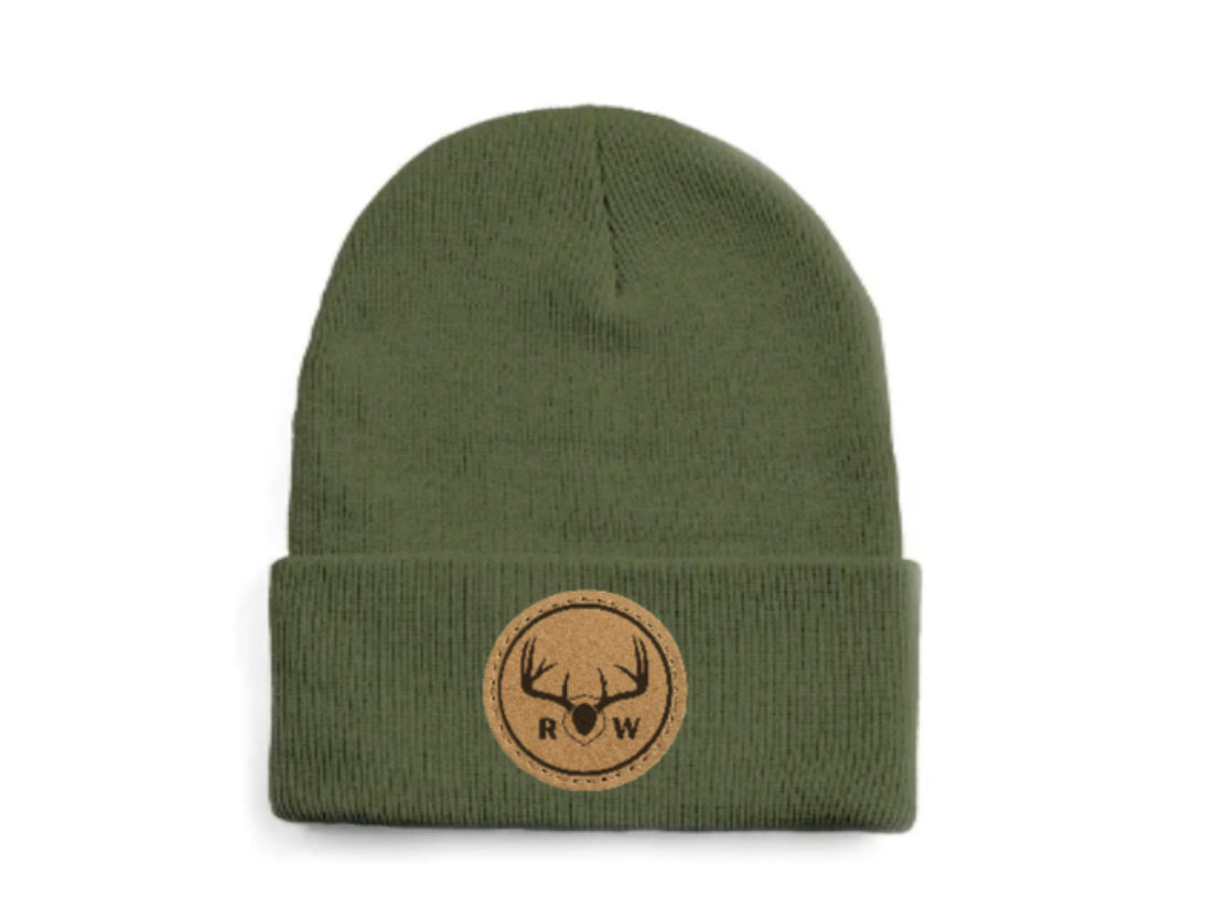 RW leather patch beanie