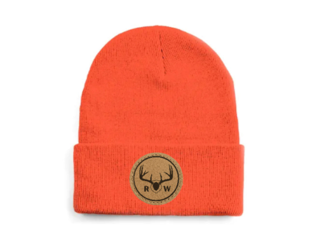 RW leather patch beanie